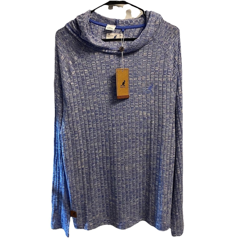 KANGOL Men's‎ Light Blue Hooded Sweater Soft Pullover Lightweight Sz. L NWT